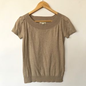 Banana Republic Taupe Short Sleeve Knit Tee - S